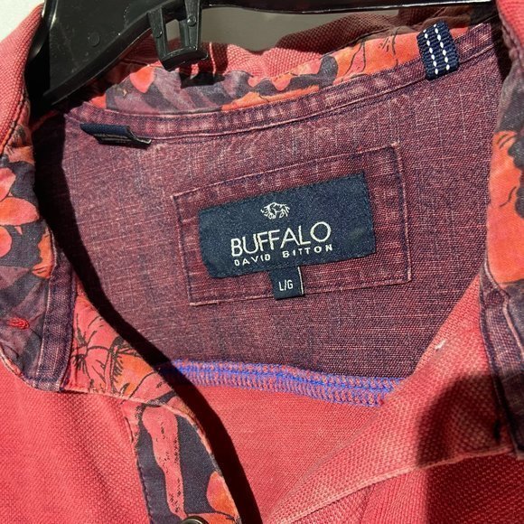 Buffalo David Bitton Polo Shirt Red LIKE NEW - Picture 4 of 9